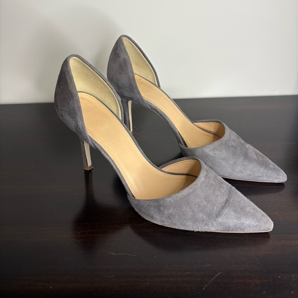J.Crew Elsie Suede D'Orsay Pumps - Grey - Made in Italy - Size 7